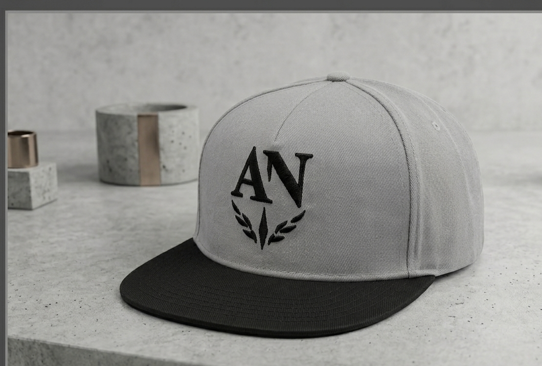 AN Premium Embroidered Two-Tone Baseball Cap – Adjustable Unisex Cotton Cap