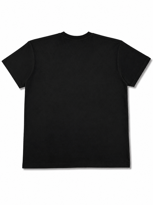 AN Premium Black Graphic Oversized T-Shirt – Cotton Crew Neck for Men