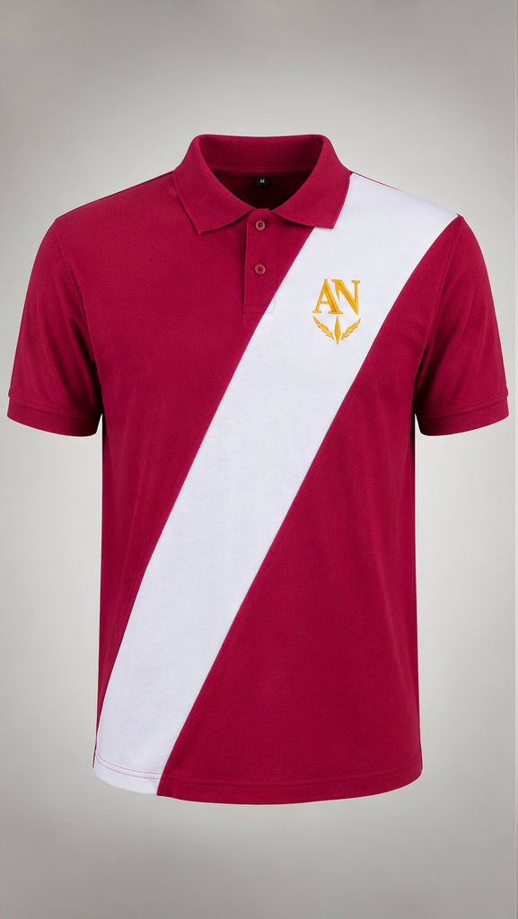 AN Signature Premium Polo Shirt – Maroon & White