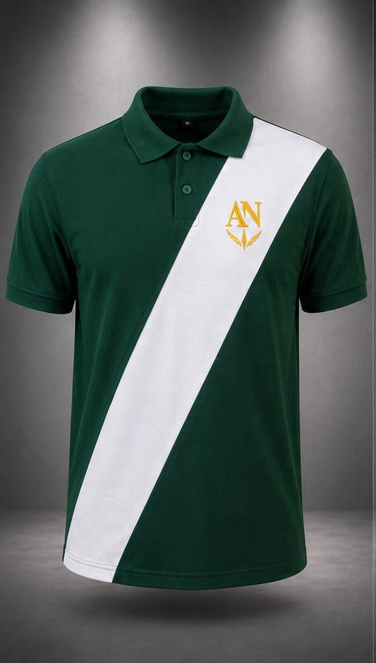 AN Signature Polo Shirt – Green & White