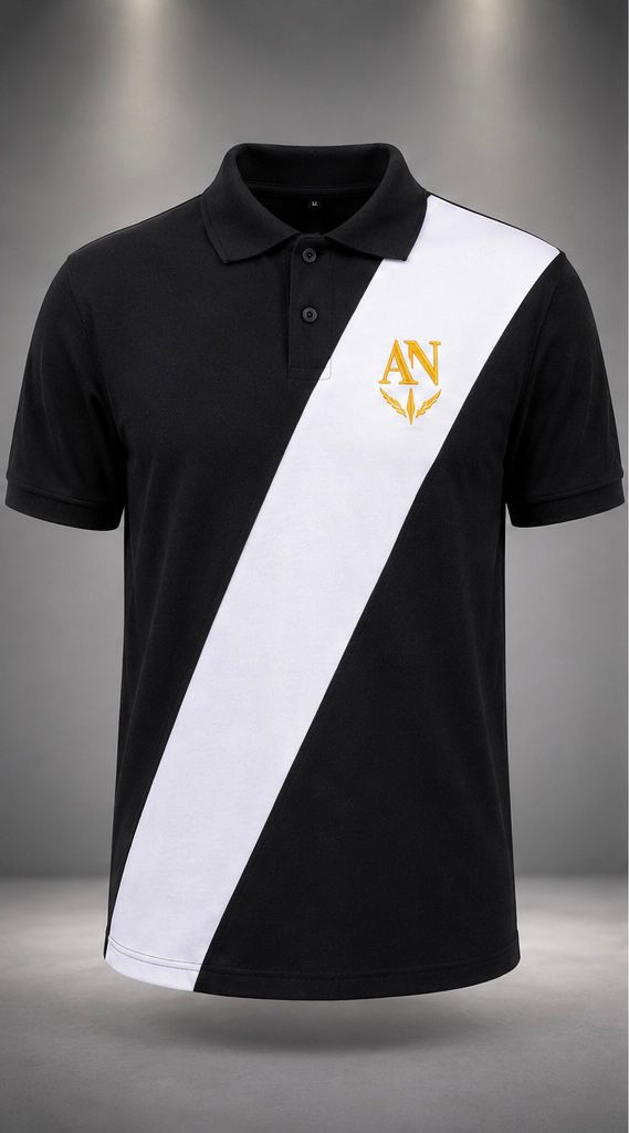 AN Signature Polo Shirt – Black & White