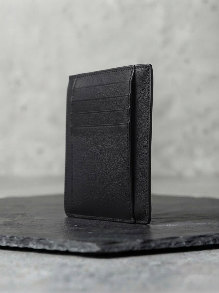 AN Premium Genuine Leather Card Holder Wallet for Men – Black | Slim RFID Style