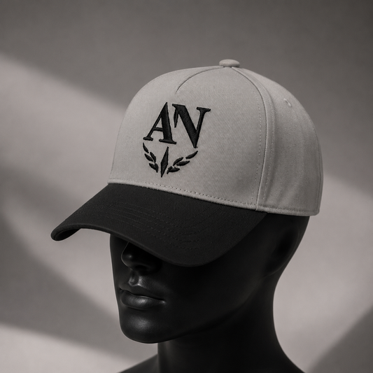 AN Premium Embroidered Two-Tone Baseball Cap – Adjustable Unisex Cotton Cap