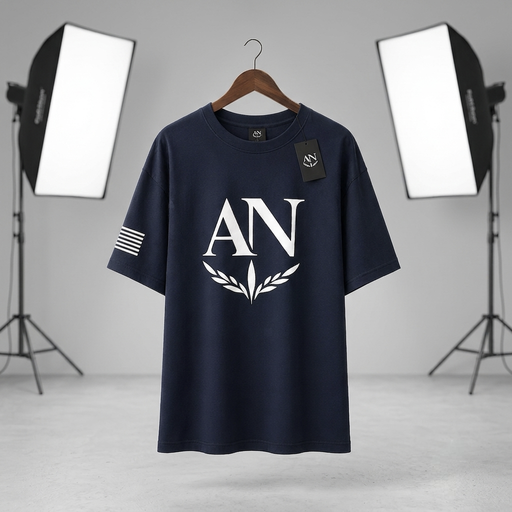 AN 94 Built Different Premium Navy Oversized T-Shirt – Cotton Crew Neck for Men